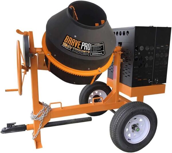 Brave 9 Cu. Ft. Poly Drum Concrete Mixer – Heavy-Duty, Towable, with Steel Frame & Oversized Dump Wheel