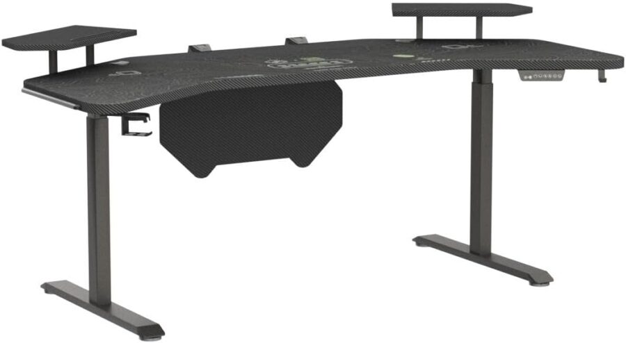 JWX 72" Dual Motor Electric Standing Gaming Desk – RGB LED, Wing-Shaped Workstation with Cable Management, Memory Settings & Accessories for Streamers & Creators - Image 5