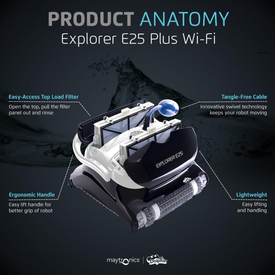 Dolphin Explorer E40 Robotic Pool Cleaner with Wi-Fi – Wall-Climbing, Waterline Scrubbing, Dual Drive Precision, for Inground Pools up to 50 ft - Image 26