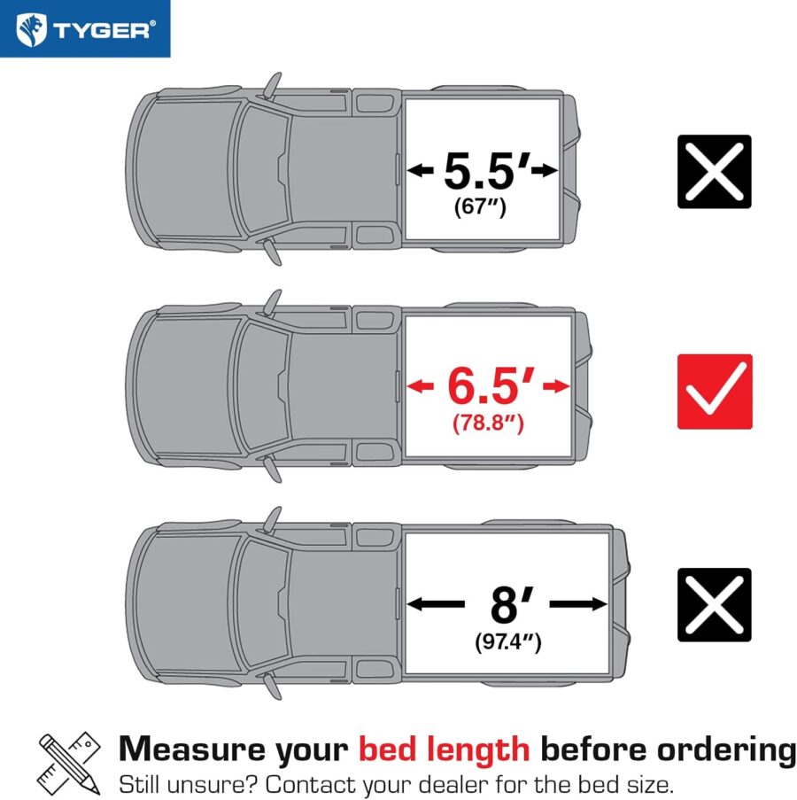 Tyger Auto T1 Soft Roll-Up Tonneau Cover for 2021–2025 Ford F-150 & Lightning | 5.5ft (67") Bed - Image 93