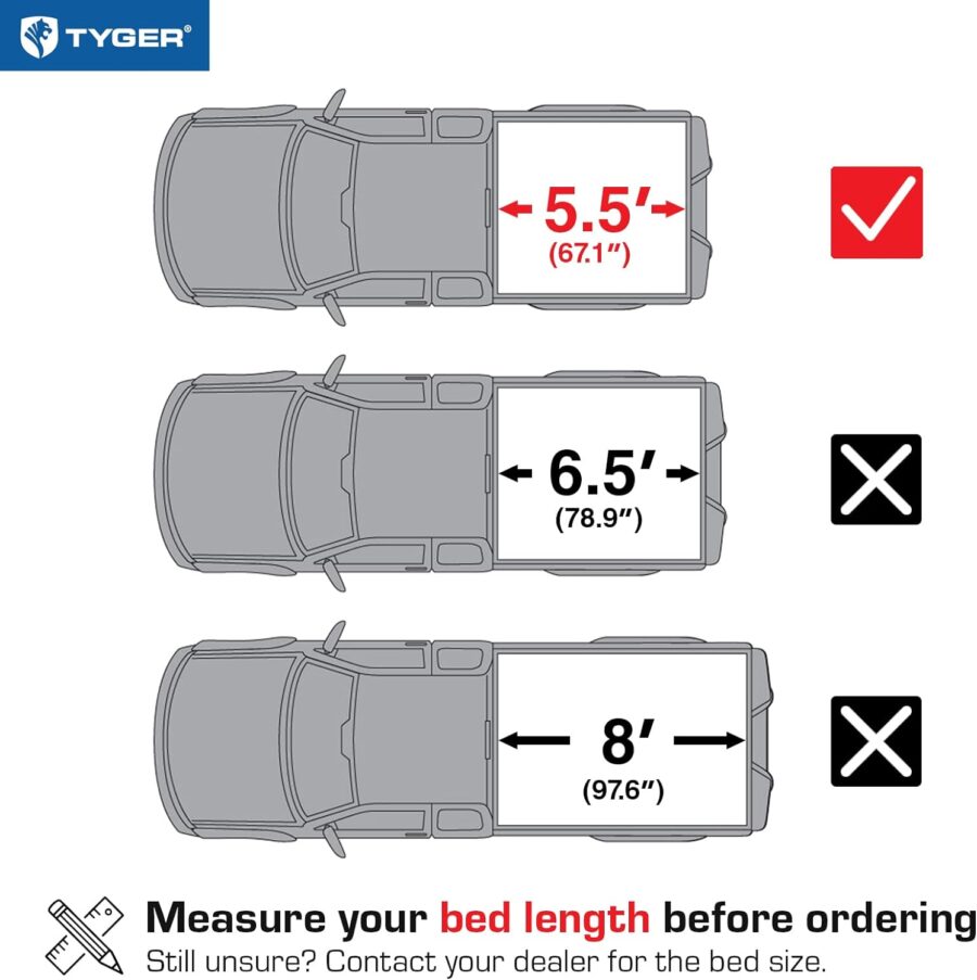 Tyger Auto T1 Soft Roll-Up Tonneau Cover for 2021–2025 Ford F-150 & Lightning | 5.5ft (67") Bed - Image 78