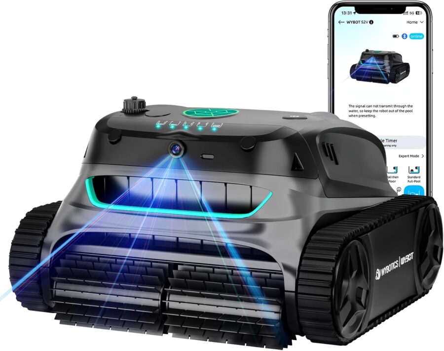 WYBOT S2 Vision AI Robotic Pool Cleaner – Cordless Vacuum with Camera, 8 Modes, 210min Runtime, for Pools up to 3229 sq.ft, Wall & Waterline Cleaning (2025 Model) - Image 10