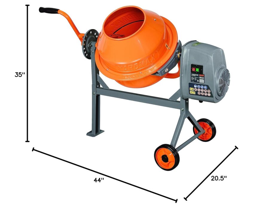 YARDMAX YM0046 1.6 Cu. Ft. Portable Concrete Mixer – Compact, Durable, and Easy to Assemble - Image 7
