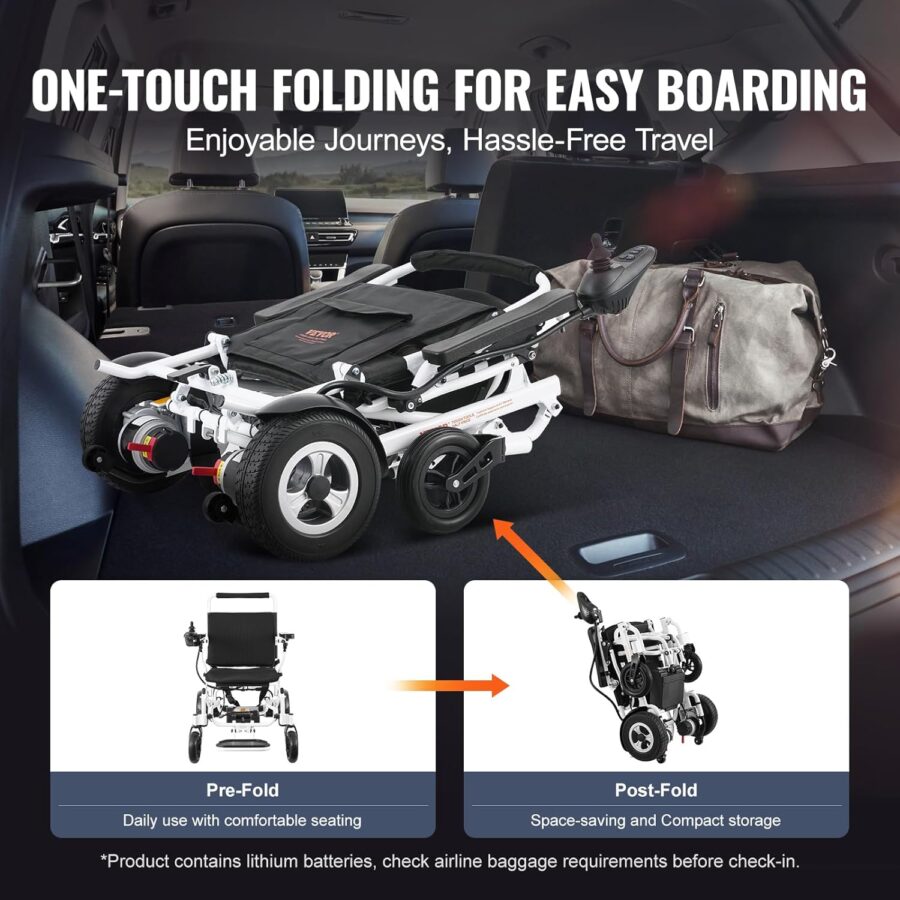 VEVOR Foldable Electric Wheelchair for Adults & Seniors – 300 lbs Capacity, 20Ah Battery, All-Terrain, 17.7" Seat, Lightweight Power Chair - Image 49