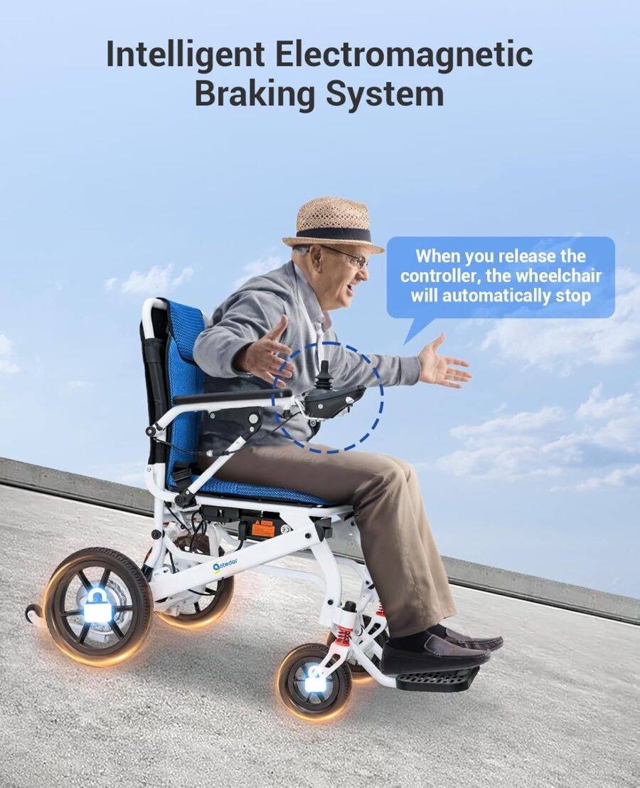 Ultra-Light Folding Electric Wheelchair – 22-Mile Range, Dual Lithium Batteries, 39 lbs Lightweight Power Chair for Adults – All-Terrain, Airline Approved - Image 6