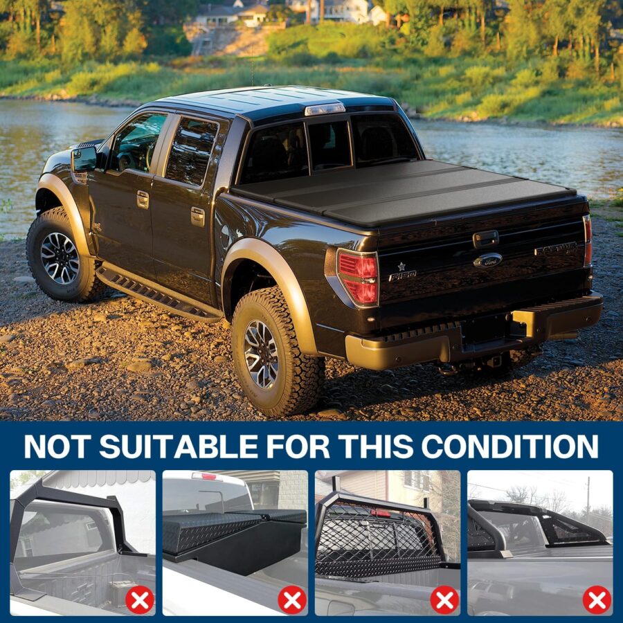 Hard Tri-Fold Tonneau Cover for 2019–2025 Silverado/Sierra 1500 5.8ft Bed – Heavy-Duty, Weatherproof | Not for CarbonPro - Image 6