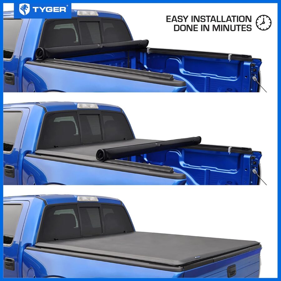 Tyger Auto T1 Soft Roll-Up Tonneau Cover for 2021–2025 Ford F-150 & Lightning | 5.5ft (67") Bed - Image 50