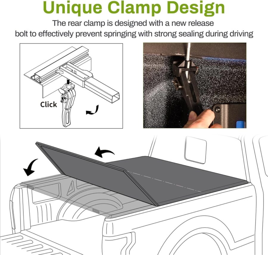 AUTOSAVER88 Soft Tri-Fold Tonneau Cover for 2019–2025 Silverado/Sierra 1500 (New Body Style) 5.8ft Bed – Not for Multi-Flex or CarbonPro - Image 4