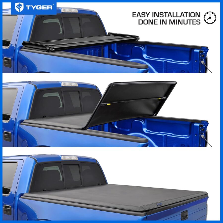 Tyger Auto T1 Soft Roll-Up Tonneau Cover for 2021–2025 Ford F-150 & Lightning | 5.5ft (67") Bed - Image 81