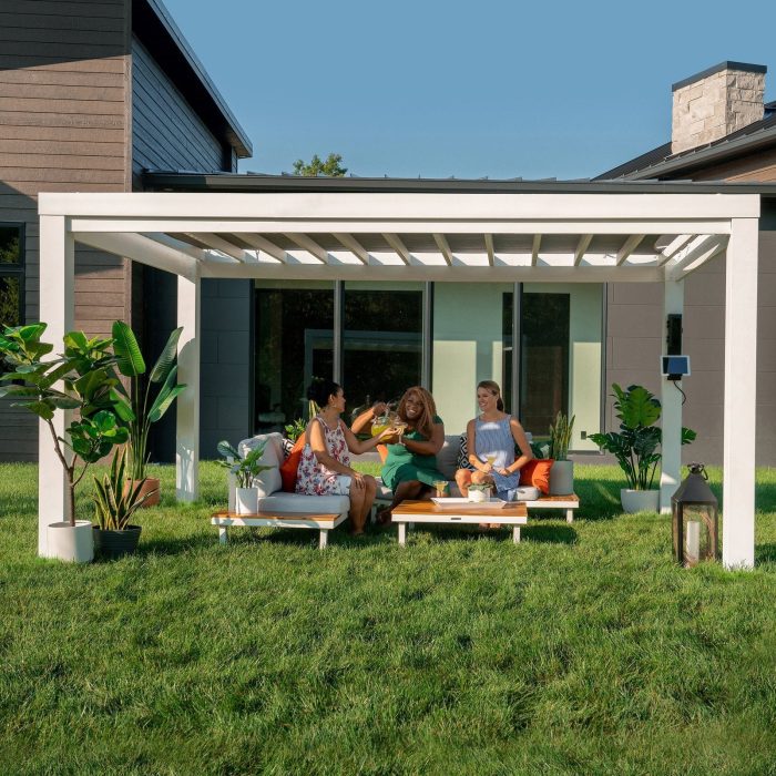 14×12 Windham Modern Steel Pergola With Sail Shade Soft Canopy - Image 12