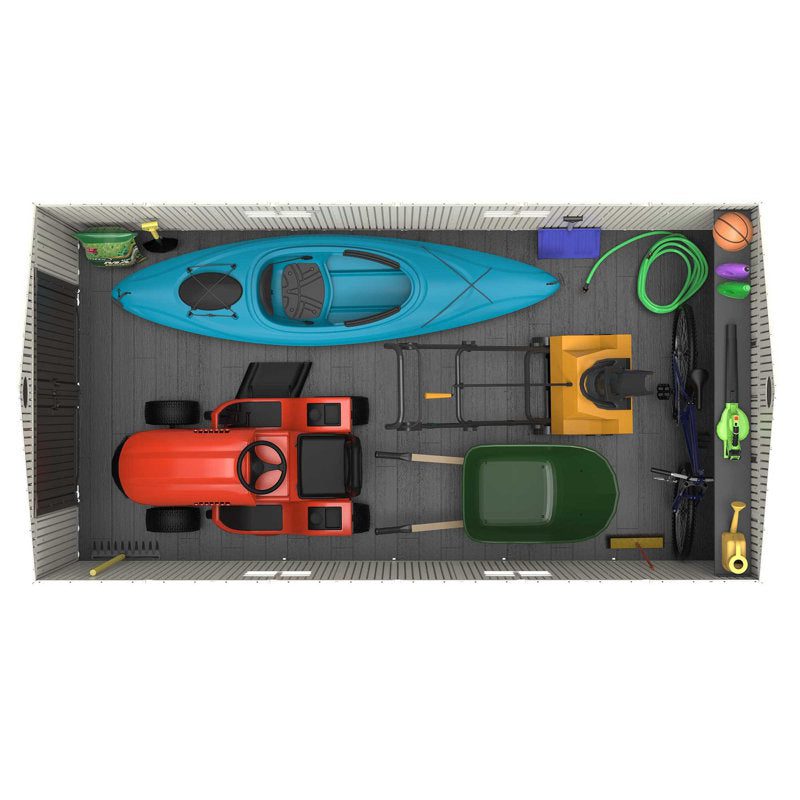 15 Ft. x 8 Ft. High-Density Polyethylene (Plastic) Steel Reinforced Outdoor Storage Shed - Image 9