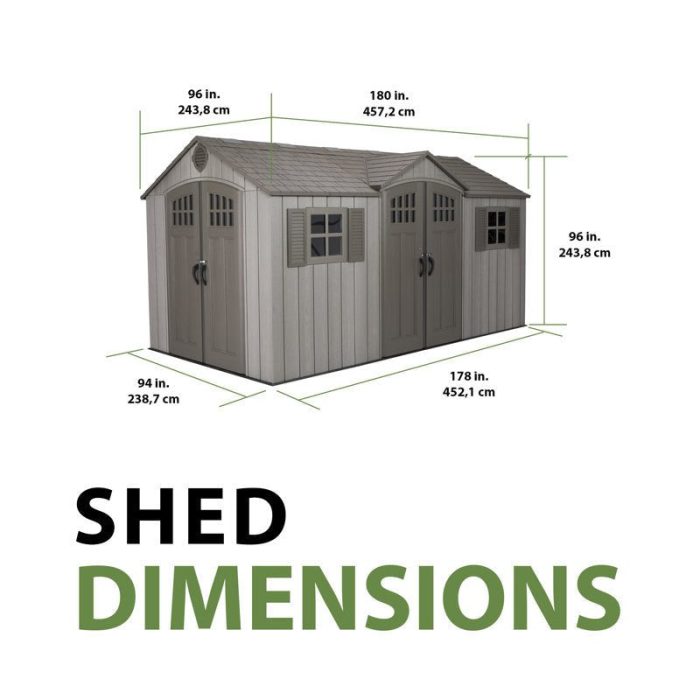 15 Ft. x 8 Ft. High-Density Polyethylene (Plastic) Steel Reinforced Outdoor Storage Shed - Image 6