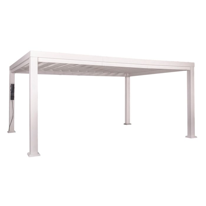 16×12 Windham Modern Steel Pergola With Sail Shade Soft Canopy - Image 12