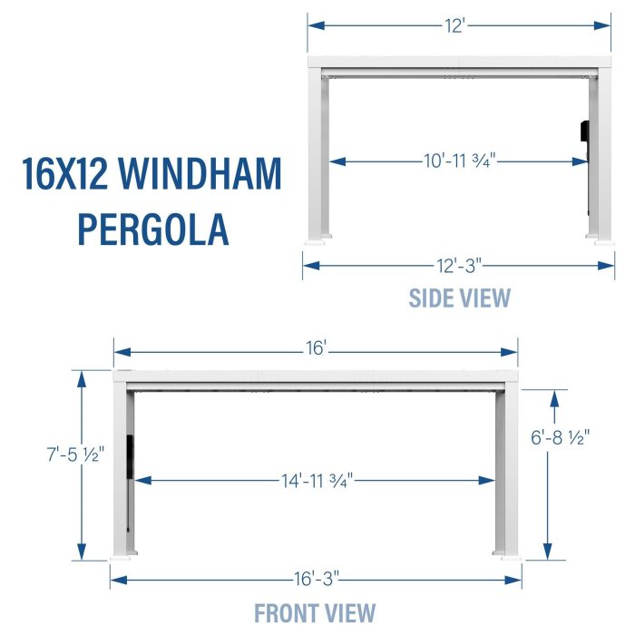 16×12 Windham Modern Steel Pergola With Sail Shade Soft Canopy - Image 13