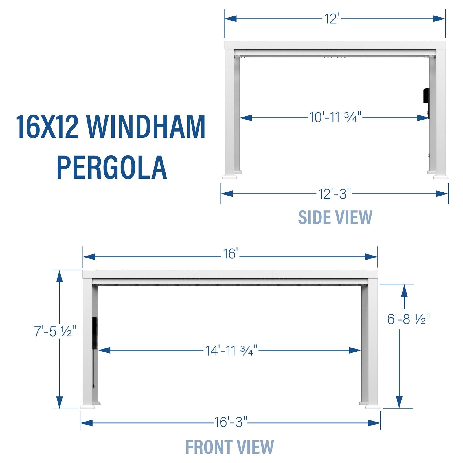 16×12 Windham Modern Steel Pergola With Sail Shade Soft Canopy - Image 31