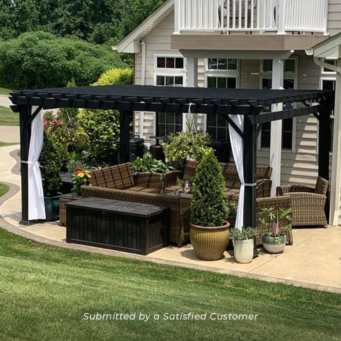 16×12 Stratford Traditional Steel Pergola With Sail Shade Soft Canopy - Image 15