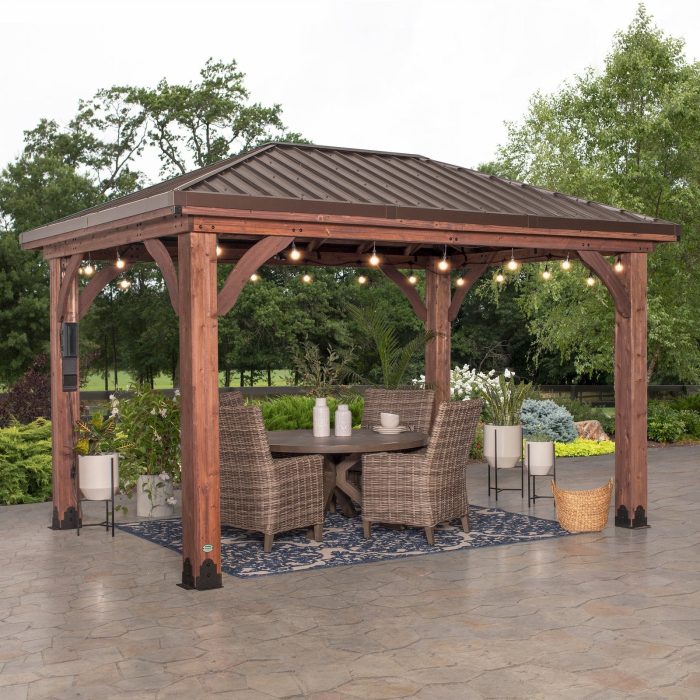 14×10 Cordova Gazebo-Dark Brown