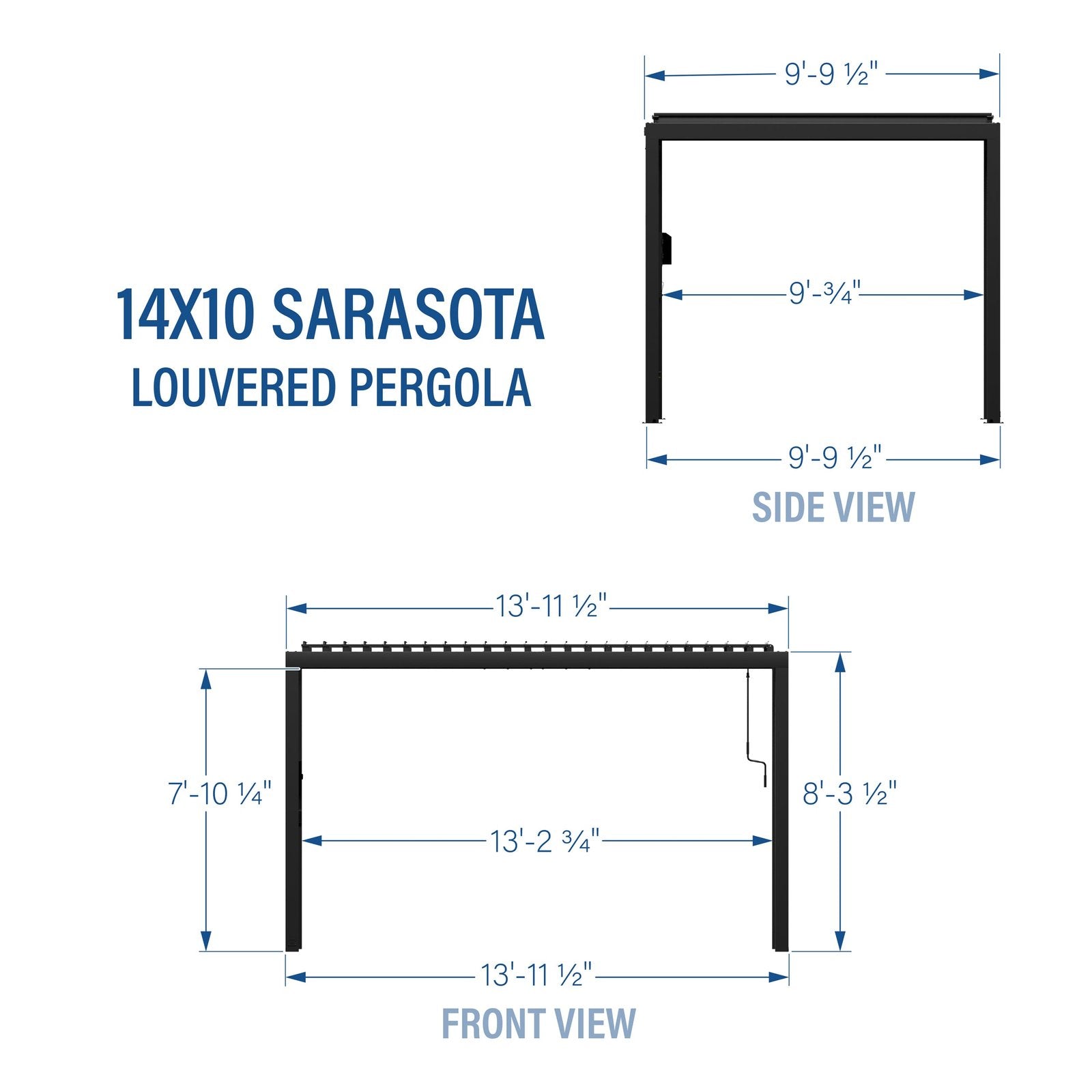 14×10 Sarasota Steel Louvered Pergola - Image 25