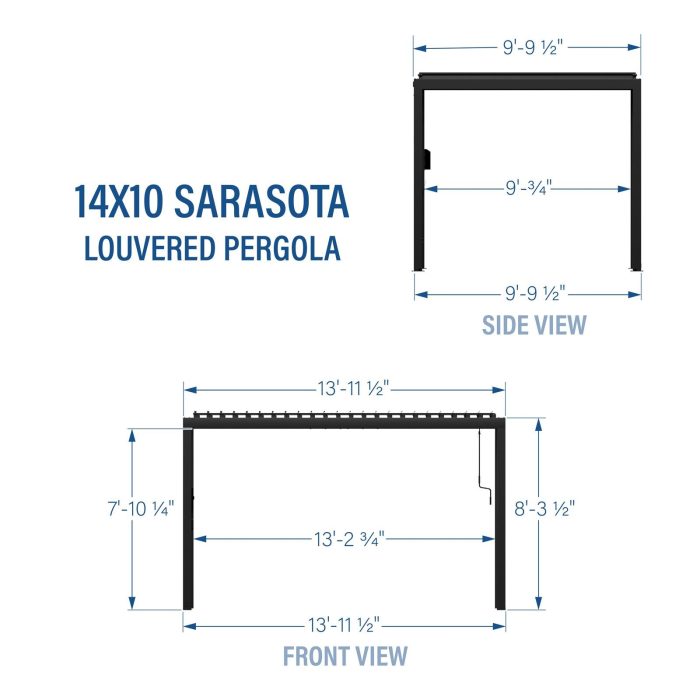 14×10 Sarasota Steel Louvered Pergola - Image 10