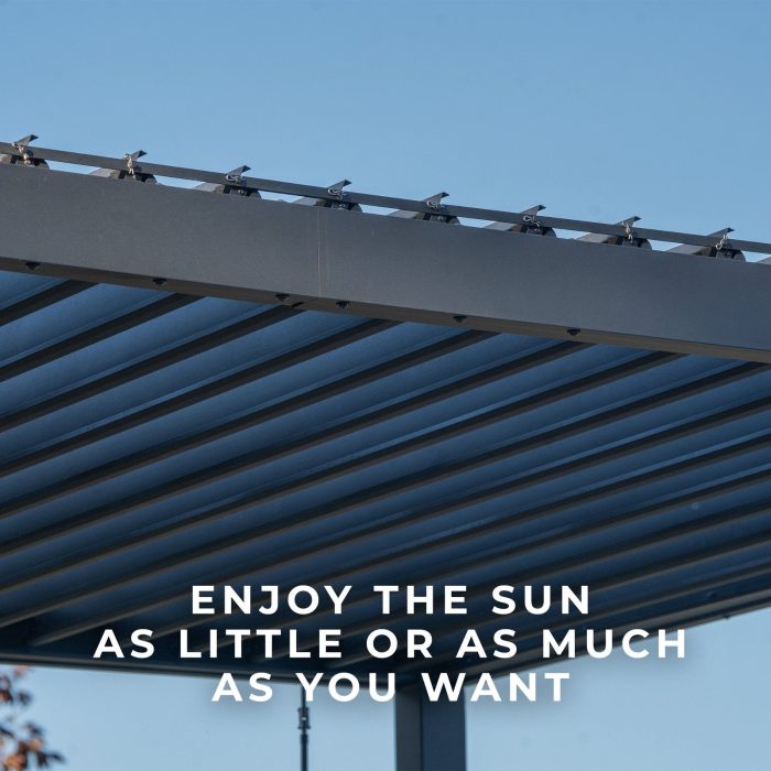 14×10 Sarasota Steel Louvered Pergola - Image 15