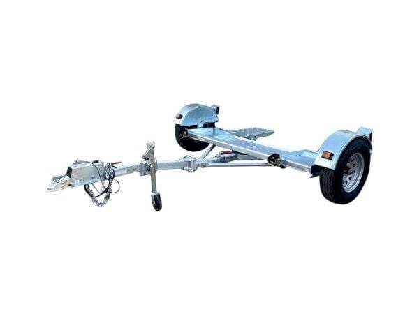 Beltenza Galvanized Car Tow Dolly – Stow and Go Folding RV Trailer with Surge Brake, 4900 lb Load