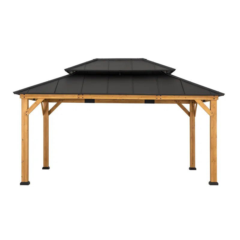 16 Ft. W X 12 Ft. D Solid Wood Patio Gazebo - Image 8