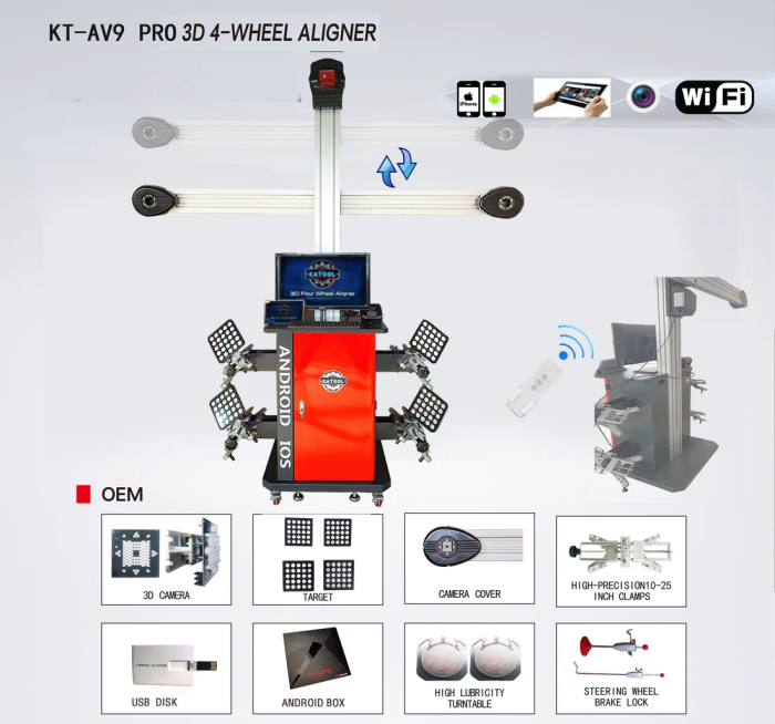 AV9 Wheel Alignment Machine Works on Two Post And Scissor Lift By Ka Tool - Image 2