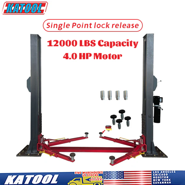 H120D Two Post Lift Single Lock Release Auto lift Car lift 12000 Lbs By KaTool - Image 3