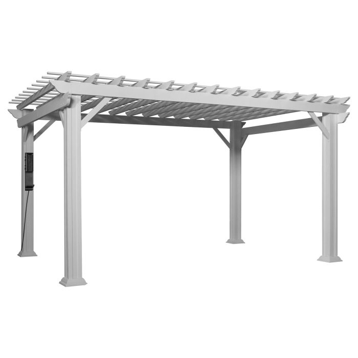 14×12 Hawthorne Traditional Steel Pergola With Sail Shade Soft Canopy - Image 9