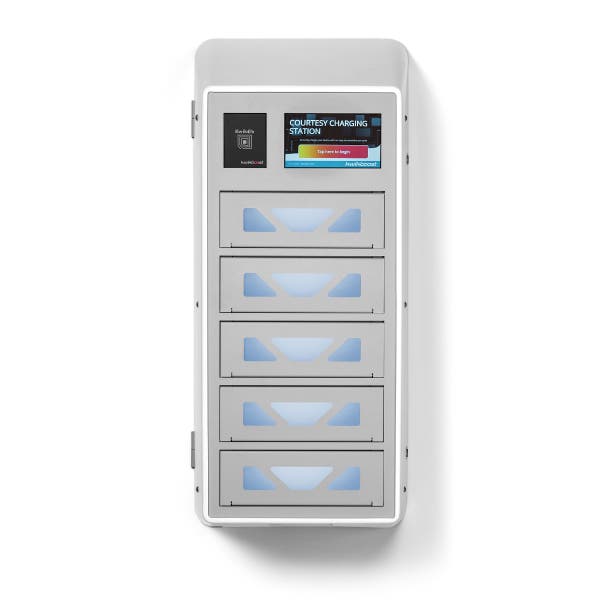 Kwik IQ Guest Five Bay Small Device Charging Locker Bundle By Luxor