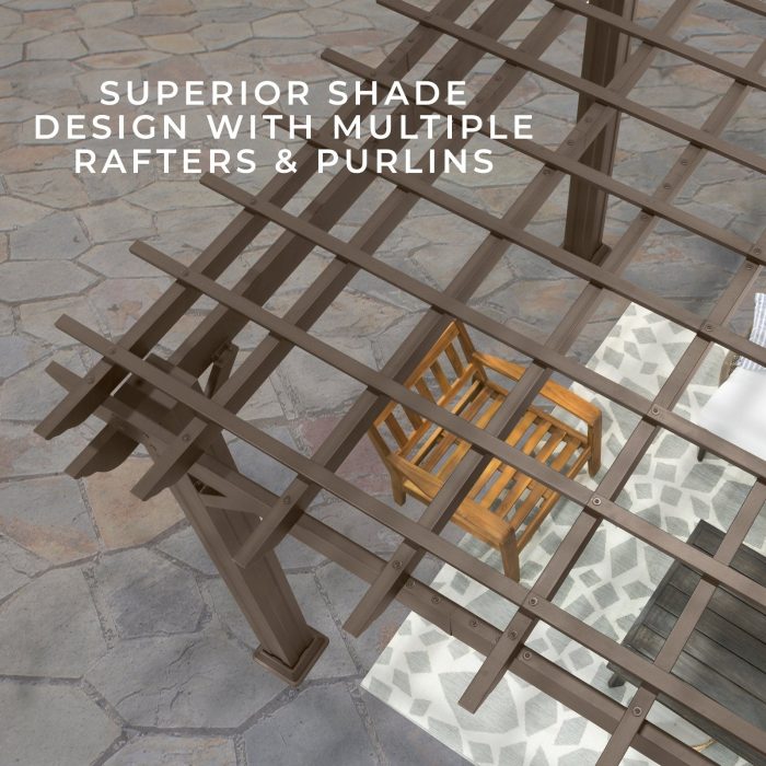 14×12 Ashford Traditional Steel Pergola With Sail Shade Soft Canopy - Image 2