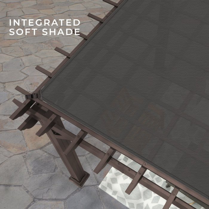 14×12 Ashford Traditional Steel Pergola With Sail Shade Soft Canopy - Image 11