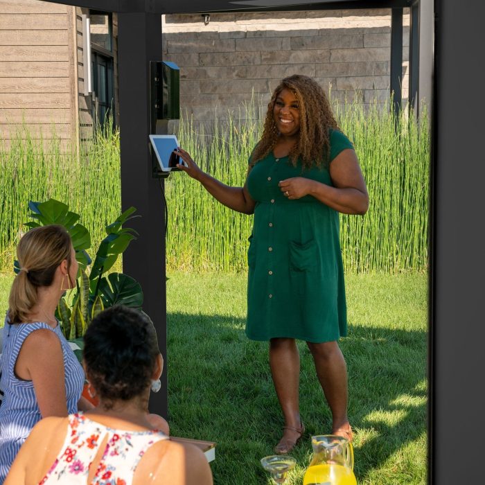 14×12 Trenton Modern Steel Pergola With Sail Shade Soft Canopy - Image 14