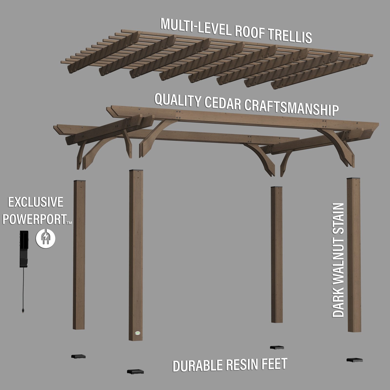 14×10 Somerville Pergola – Barnwood Stain - Image 12