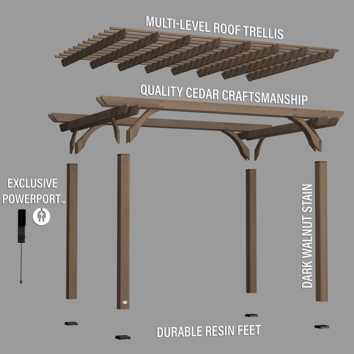 14×10 Somerville Pergola – Barnwood Stain - Image 2
