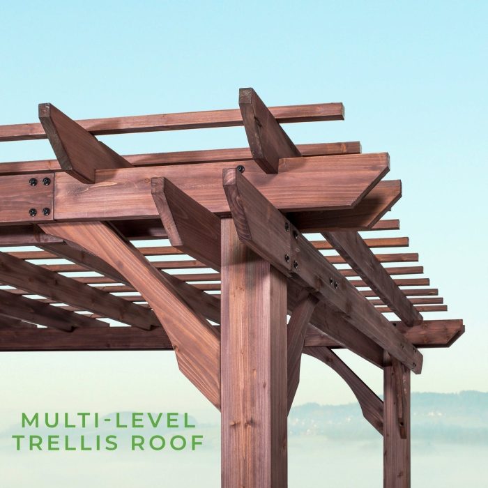 14×10 Somerville Pergola – Walnut Stain - Image 10