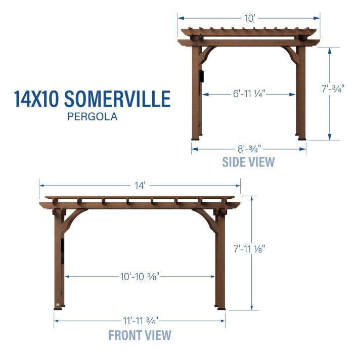 14×10 Somerville Pergola – Walnut Stain - Image 5