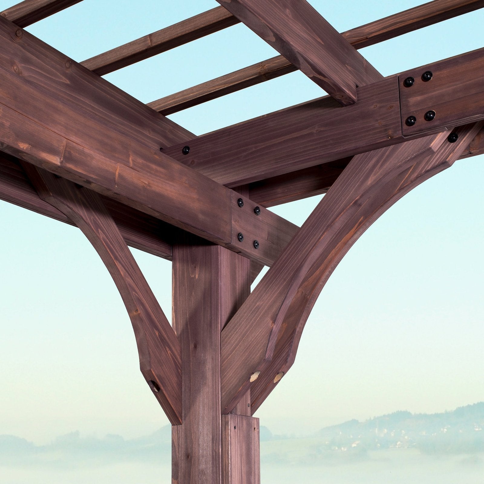 14×10 Somerville Pergola – Walnut Stain - Image 20