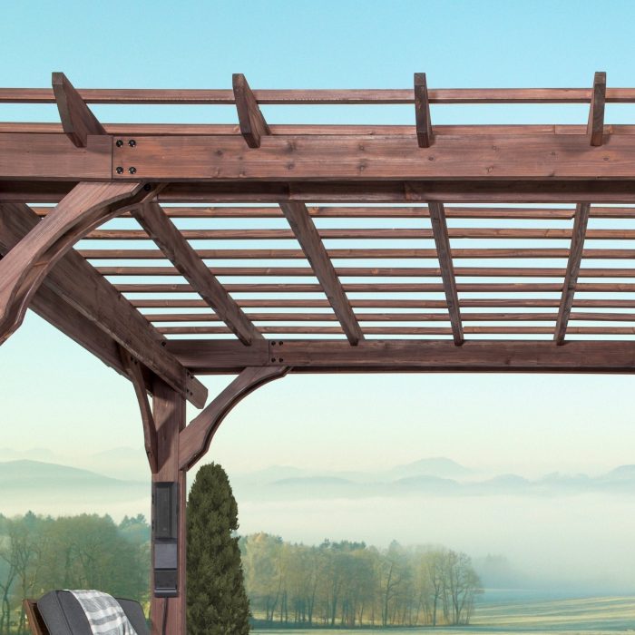 14×10 Somerville Pergola – Walnut Stain - Image 8