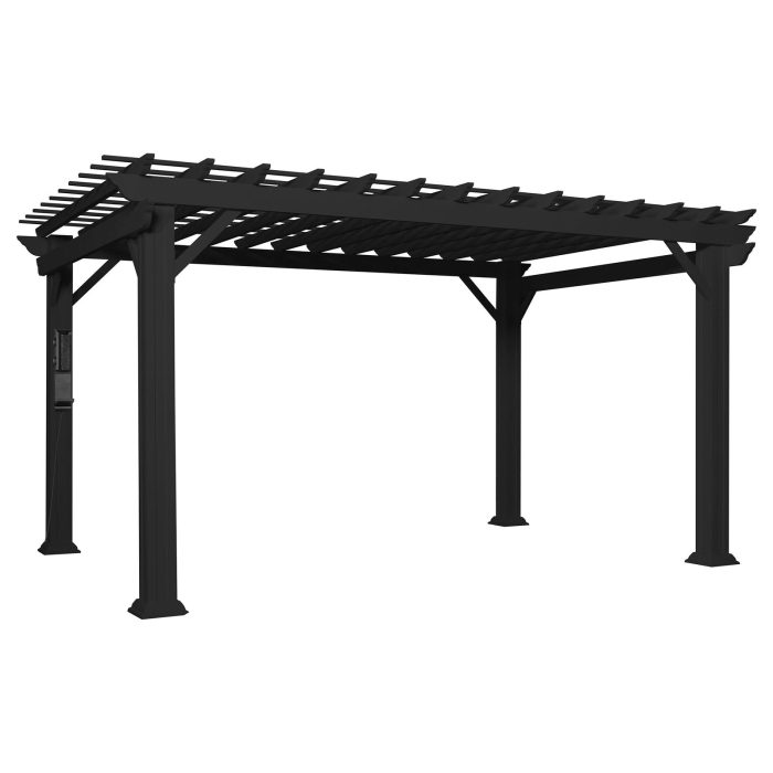 14×10 Stratford Traditional Steel Pergola With Sail Shade Soft Canopy - Image 9