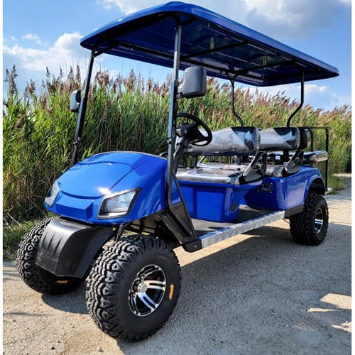 6 Passenger WildCat 48v Electric Golf Cart Limo LSV Low Speed Vehicle Six Seater – 48v – Blue – BD600