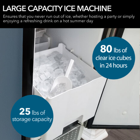 Whynter UIM 502SS 15in Built In Ice Maker 80lb Capacity Clear Ice Cube with NSF Inline Water Filter - Image 5