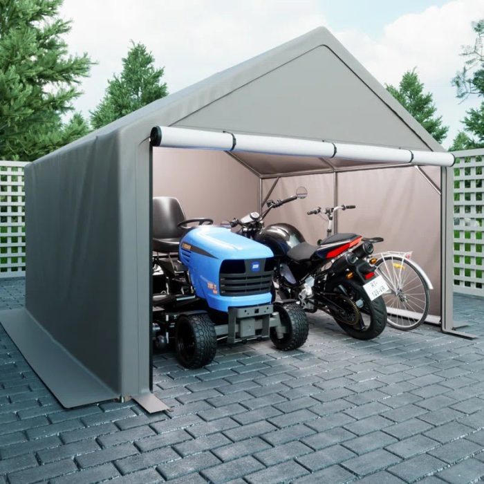 10 Ft. W X 10 Ft. D Portable Storage Shed Bike Shed Motorcycle Garage - Image 4