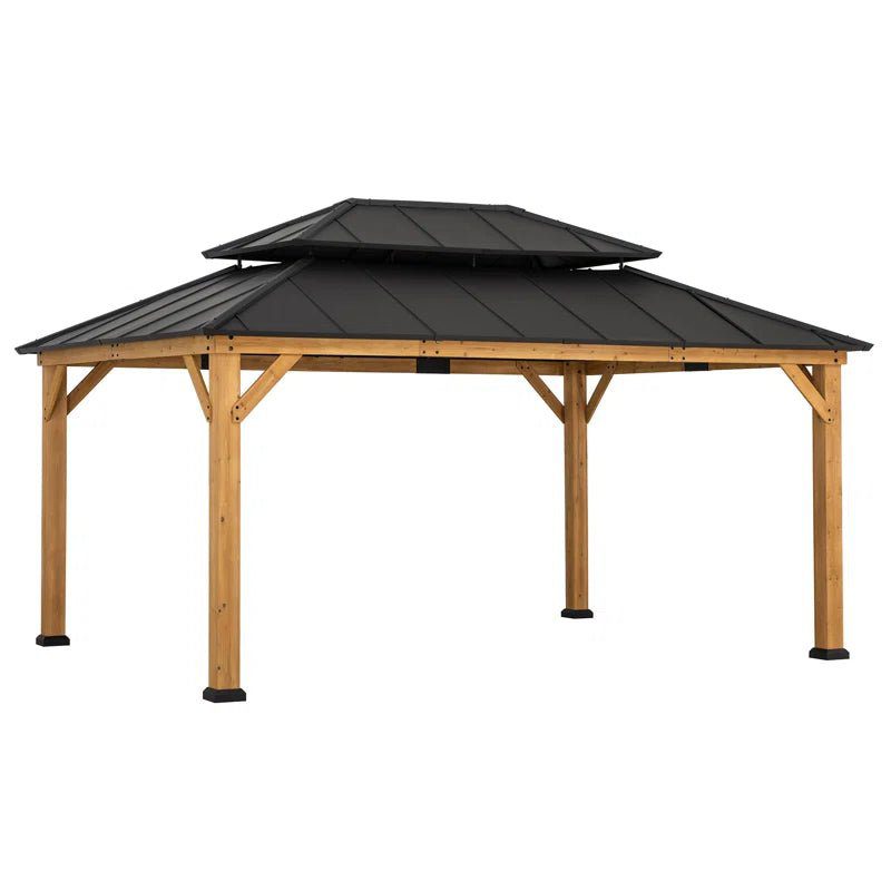 16 Ft. W X 12 Ft. D Solid Wood Patio Gazebo - Image 7