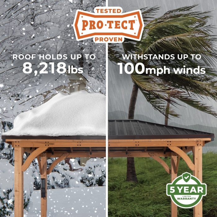 14×10 Cordova Gazebo-Dark Brown - Image 4